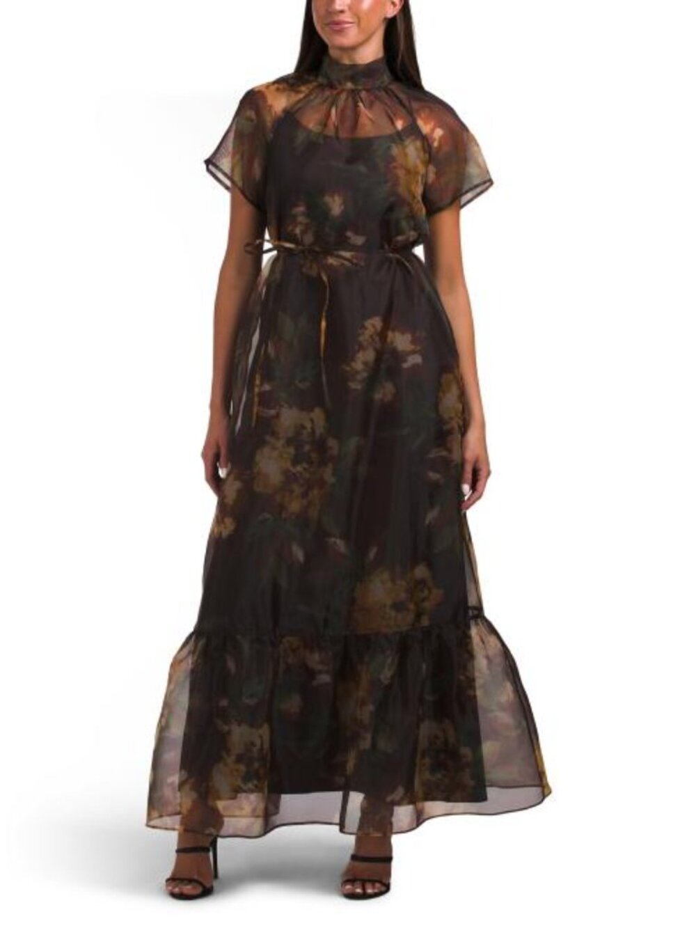 JULIA JORDAN Printed Organza Dress With Lining - Picture 1 of 5